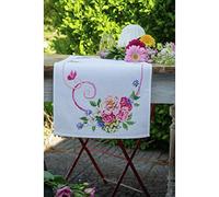 Vervaco Compté Kit Point De Croix: Chemin De Table: Fleurs Bouquet Classique