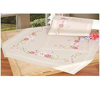 Vervaco Kit chemin de table Fleurs roses avec papillons, Multi, 40 x 2 x 20 cm PN-0146429