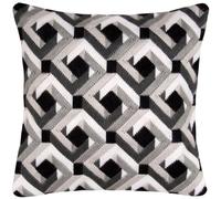 Vervaco Kit Complet Broderie Point Lancé Coussin Decoratif NOIR ET BLANC DIY Debutant Adulte Decoration Manuelle Cadeau Loisir Creatif Maison ca. 40 x 40 cm Embroidery