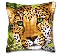 Vervaco Kit coussin au point de croix Le léopard, PN-0144823, Multicolore, 40_x_40_cm