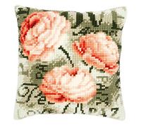 Vervaco Kit coussin au point de croix Les pivoines PN-0144838, Couleurs Variées, ca. 40 x 40 cm / 16" x 16", Design #2
