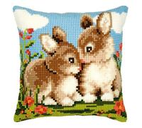 Vervaco, Kit Coussin Point De Croix, Lapins, Multi-Couleurs 1200 92 Écru