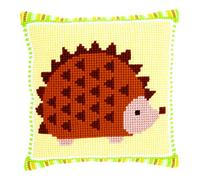 Vervaco Point De Croix Kit Coussin Complet Set BÉBÉ HÉRISSON Decoration Manuelle Broderie Kit Adulte Art Creatif Cadeau DIY ca. 40 x 40 cm Cross Stitch Embroidery