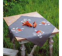 Vervaco Set de points de satin pour nappe de table "Coquelicots", motif de brode