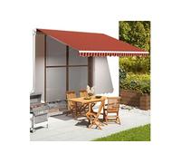 vidaXL Toile de store orange et marron 4x3,5 m