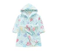 Verve Jelly Peignoir à capuche bébé garçon fille Robe en molleton doux Vêtements de nuit pour enfants Robe de chambre à manches longues Robe de nuit chaude Bleu 100 3-4 ans