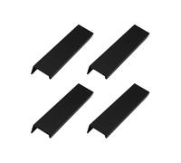 VerveFusion 4 Pcs Poignee de Meuble Cuisine Noir Mat Angle Droit Poignée Meuble Noir Sans Perçage Poignée Tiroir Invisible en Aluminium pour Placard Armoire Garde-Robe Poignee Porte Cuisine Moderne