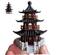 Vervevum Figurines de bonsaï, Accessoires de Jardin Zen, Mini pagode pavillon Chinois Japonais en Plastique 1, 9 x 2, 9 Pouces pour Les décorations Micro Paysage d'aquarium bonsaï