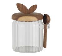 Vesavifaka Sucrier avec Couvercle et Cuillère, 450ml Distributeur de Sucre pour Café, Bocal en Verre, Pot de Conservation Hermétique, Récipient pour Sucre Brun, Céréales, Thé, Sel Épices