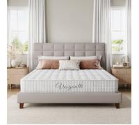 Vesgantti Matelas 140x190cm 20cm Épais Hybride Ressorts Ensachés & Mousse Mémoire 7 Zones Confort Certifié Oeko-Tex