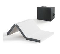 Vesgantti Matelas Pliable 120x195x10cm, Matelas d'Appoint en Mousse à Mémoire de Forme en Gel, Amovible et Lavable avec Sac de Transport, Idéal pour Voyages, Camping, Lit d'appoint, Oeko Tex - Blanc