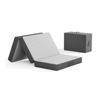 Vesgantti Matelas Pliable 140x190x15 cm avec Sac de Transport, Matelas d’Appoint Adulte en Mousse à Mémoire de Forme Gel, Lit Pliant pour Camping, Voyage, Voiture et Invités, Gris