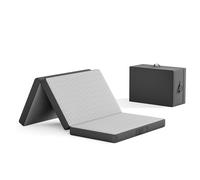 Vesgantti Matelas Pliable 90x190x10cm avec Sac de Transport, Matelas d’Appoint Adulte en Mousse à Mémoire de Forme Gel, Lit Pliant pour Camping, Voyage, Voiture et Invités, Gris