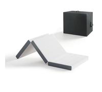 Vesgantti Matelas Pliable 90x190x10cm, Matelas d'Appoint en Mousse à Mémoire de Forme en Gel, Amovible et Lavable avec Sac de Transport, Idéal pour Voyages, Camping, Lit d'appoint, Oeko Tex - Blanc