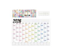 Vesidoloy Calendrier Mural | Grand Planner Annuel Semainier | Agenda Familial | pour Étudiant Bureau Cuisine Salle de Classe Professeur
