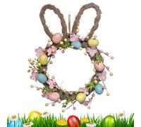 Vesidoloy Couronne de Pâques Artificielle - Guirlande Festive Mignonne en Fleurs Artificielles, Fausse Guirlande de Printemps avec Œufs Colorés, pour Maison Balcon