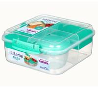 VESPER Boîte à déjeuner 5 compartiments XL 1250 ml avec gobelet et vis 17,5 x 17,5 x 8 cm (l x P x H) 21685 Vert