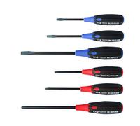 VESSEL Jeu de 6 Tournevis "Supercushion" Tête Plate et Cruciforme compatibles Jis/Iso/Din/Asme, Noire