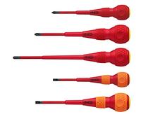 VESSEL Tournevis BALL GRIP VDE (isolés) Cruciforme/Plat, jeu de 5 pcs