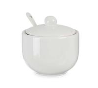 Vessia Sucrier blanc avec cuillère en céramique 12 x 10 x 10 cm 310 ml (Set de 24)