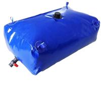 Vessie de Stockage d'eau Pliable en PVC Bleu, avec Robinet for la Maison, Le Jardin, Le bâtiment, Le Camping(1.25x0.8x0.5m/500L/132gallon)