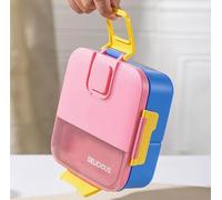 Vestamore Bento Box, boîte à compartiments pour le déjeuner, 7,0 x 7,4 x 2,7 pouces, récipient repas avec couverts et coupe-sauce, compatible micro-ondes, pour bureau et préparation de repas saine