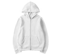 Veste à capuche pour homme | Sweat à capuche à fermeture intégrale | Vestes en polaire à cordon de serrage | Sweat-shirt à capuche à manches longues de couleur unie avec poche pour homme, coupe ample