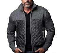 Veste chaude tricotée en polyester avec fermeture éclair intégrale pour | Tissu en polyester durable, texture tricotée, manches longues, longueur régulière, options de couleur unie