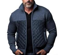 Veste chaude tricotée pour homme en polyester avec fermeture éclair | Tissu en polyester durable, texture tricotée, manches longues, longueur régulière, options de couleur unie
