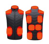 Veste Chauffante Homme USB Gilet Chauffant Moto Doudoune Chauffante Sans Manche Femme Blouson Chauffant Lavable Gilet De Chasse Thermique Vêtements Chauffants électriques Léger 9 Zones chauffage
