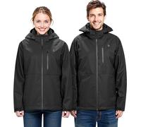 Veste chauffante pour homme avec batterie 7,4 V, manteau électrique Soft Shell, vêtement d'extérieur léger, coupe-vent et imperméable, avec 5 zones de chauffage et 3 réglages de chaleur, lavable en ma