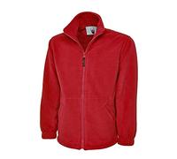Veste classique en polaire à fermeture Éclair - Idéale pour le sport, le travail et les loisirs - Rouge - Small