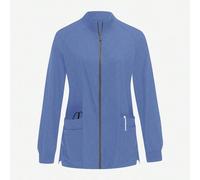Veste de blouse de travail à manches longues avec zip de couleur contrastée et poches L,M,S,XL,XSLettresTissu tissé