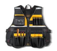 Veste de charpentier - Veste à outils en tissu Oxford Heavy Duty avec sangles réglables, Organisateur de poches de suspense de ceinture de travail | Construction Équipement de travail du bois pour les