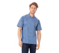Veste de chef cuisinier pour hommes, coupe ajustée, bleu, taille L