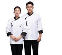 Veste de chef for homme, tenue travail à manches longues for restaurant, café, cuisine, boulangerie, hauts, uniforme sushi, ensemble court Convient aux Services Alimentaires