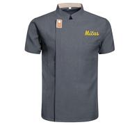 Veste de Cuisine Brodée Personnalisée, Blouse de Chef Manches Courtes, Tenue de Travail Restaurant Unisexe pour Hôtel et Service Traiteur