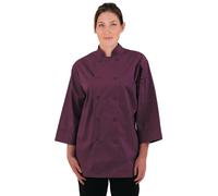 Veste de cuisine pour hommes, couleur Merlot, taille S – coupe ample, tissu polycoton