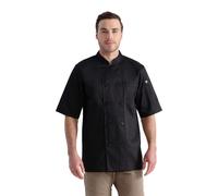 Veste de cuisinier - Mixte - Noir - L - Fermeture à double boutonnage - Polyester et coton