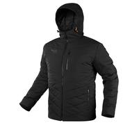 NEO TOOLS Veste de travail chaude, 100% polyester, capuche intégrée, réglage de la capuche, matelassée, poche intérieure, poche poitrine zippée, poches zippées, badge à l'intérieur, certificat CE- M