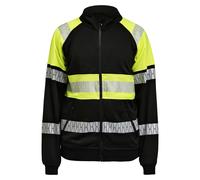 Veste de travail Jobman, modèle 5225, noir et jaune, type sweat-shirt haute visibilité