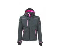 U-Power Space, Veste Softshell, avec Capuche Amovible, Grandes Poches, Fermeture Éclair Intégrale, Coupe-Vent, Imperméable, Tissu Durable, Confortable, Vêtements d'extérieur (GREY FUCSIA )