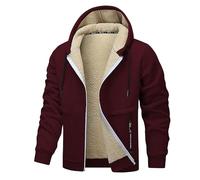 Veste d'hiver Chaude en Polaire pour Homme Veste De SurvêTement avec Capuche ÉLéGante Couleur Unie Fleece Veste De Transition Grandes Tailles Manteaux Blouson Thermique Travail Sport Sweat