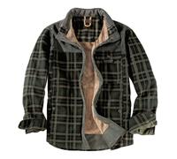 Veste d'hiver pour homme en coton à carreaux - Veste doublée - Veste thermique à carreaux - Veste polaire avec plusieurs poches - Coton chaud - Chemise de bûcheron doublée - Veste d'hiver thermique