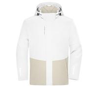 Veste Hardshell Bicolore - Unisexe - Jn1878 - Blanc Et Gris Ciment