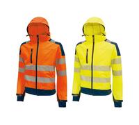 U-Power Veste Softshell Miky, multi-poches, tissu stretch, coupe-vent, déperlant, orange fluo XL