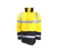 Portwest - Parka Traffic Bicolore S466YER - Haute visibilité, imperméable - Jaune / Marine - L
