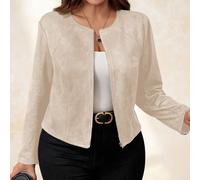 Veste noir grande taille, élégante pour les déplacements quotidiens et les tenues de travail 0XL,1XL,2XL,3XL,4XL,5XLUnicoloreTissu tissé
