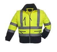 VESTE POLAIRE 2EN 1 HAUTE VISIBILITE STATION MANCHES AMOVIBLES JAUNE FLUO/MARINE