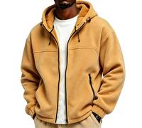 Veste Polaire Homme Zippée à Capuche Doublure Foncée | Fermeture Éclair Poches Zipper Cordon Réglable, polar zippé, blouson fleece, coupe-vent, sweat polaire